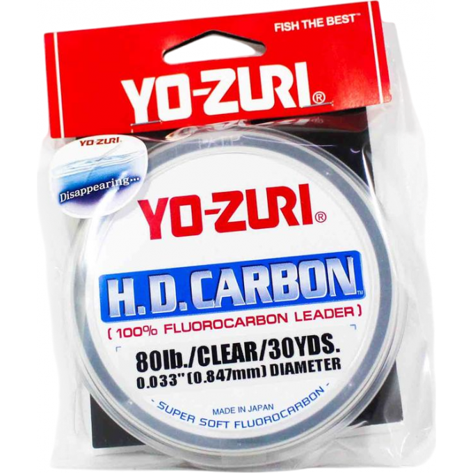 Флюорокарбон YO-ZURI H.D.CARBON 100% FLUOROCARBON LEADER 0,847мм 27м (clear) R895-CL Флюорокарбон YO-ZURI H.D.CARBON 100% FLUOROCARBON LEADER 0,847мм 27м (clear) R895-CL